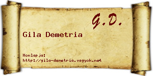 Gila Demetria névjegykártya